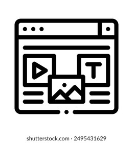content creation icon with style outline