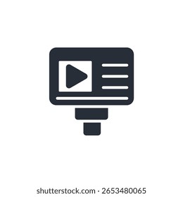 ícone de criação de conteúdo. vetor.Sinal editável de estilo traço.linear para usar a ilustração web design,logo.Symbol.
