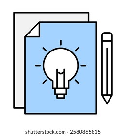 Content Creation – Lightbulb and Pencil Icon Representing Creative Ideas and Digital Content Development