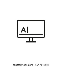 Content creation line icon. Texting, writing, laptop. Content concept. Vector illustration can be used for topics like editing, advertising, business
