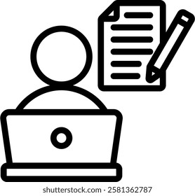 Content Creation Line Vector Illustration On White Background.