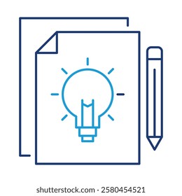 Content Creation – Pencil and Lightbulb Icon Representing Idea Generation and Development of Creative Digital Content