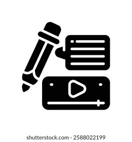 content creation solid icon. vector icon for your website, mobile, presentation, and logo design.