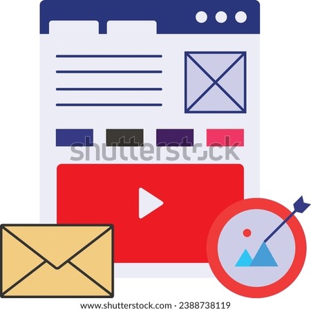 content creation strategies Concept, Digital Media Distribution Vector Icon Design, eBusiness Strategy Symbol, Digital Marketing plan Sign, administration and operational management Stock illustration