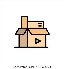 Content, Creative, Digital, Media, Publishing  Flat Color Icon. Vector icon banner Template. Vector Icon Template background