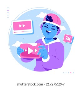 content creator award concept illustration background