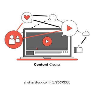 Content Creator erstellt Content-Video oder Blogger, um Menschen zu verbinden.