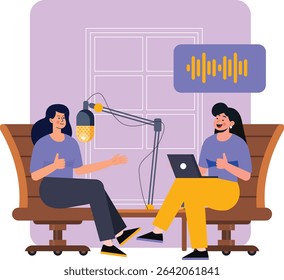 Content creator doing online podcast 