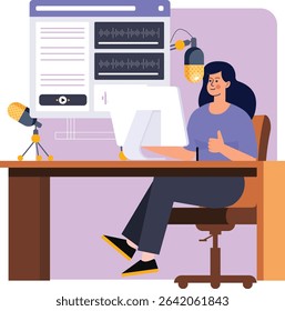 Content creator doing online podcast 
