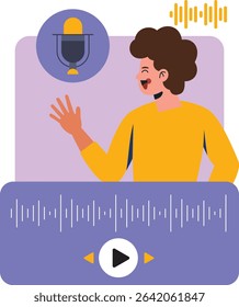 Content creator doing online podcast 