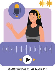 Content creator doing online podcast 