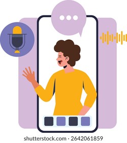 Content creator doing online podcast 