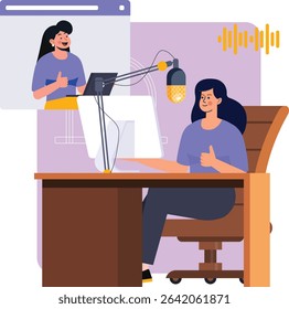 Content creator doing online podcast 