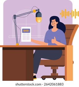 Content creator doing online podcast 