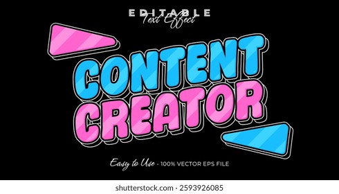 content creator editable text effect, retro text style