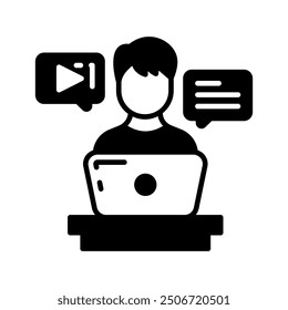 Content Creator Glyph Icon, Vector illustration