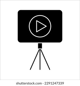 content creator icon. Line Art Style Design Isolated on White Background.