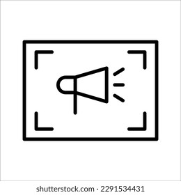 content creator icon. Line Art Style Design Isolated on White Background.