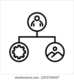 icono de creador de contenido. Diseño de estilo Art Line aislado en fondo blanco.