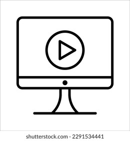 content creator icon. Line Art Style Design Isolated on White Background.