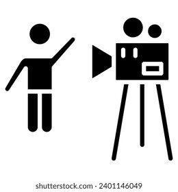Content Creator Icon line vector illustration