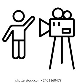 Content Creator Icon line vector illustration