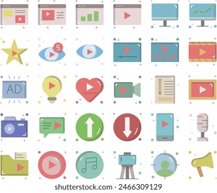 Conjunto de iconos de creador de contenido diseño Ilustración vectorial stock