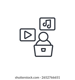 content creator icon. vector.Editable stroke.linear style sign for use web design,logo.Symbol illustration.