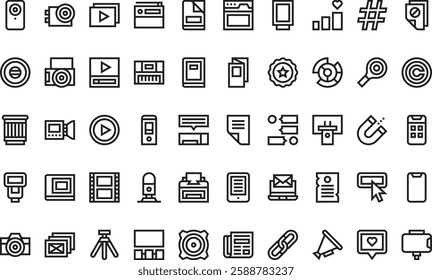 Content creator icons High-Quality Vector Icons Collection with Editable Stroke. Ideal for Professional and Creative Projects.