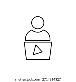Iconos del creador de contenido. Ilustración vectorial de línea simple