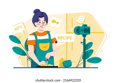 Content Creator  Illustration concept. Flat illustration isolated on white background