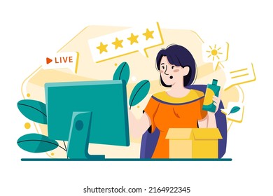 Content Creator  Illustration concept. Flat illustration isolated on white background