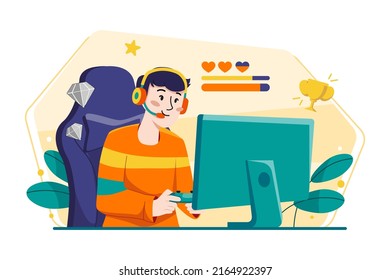 Content Creator  Illustration concept. Flat illustration isolated on white background