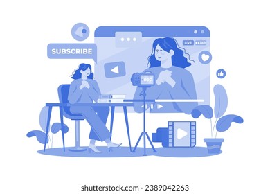 Content Creator Illustration concept on a white background