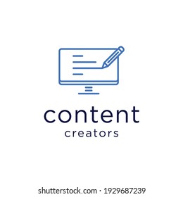 creador de contenido logo vector diseño de combinación simple y moderno