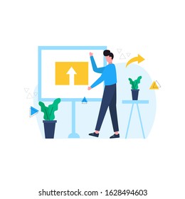 Content creator makes posts on social media vector illustration, suitable for landing page, ui, website, mobile app, editorial, poster, flyer, article, and banner