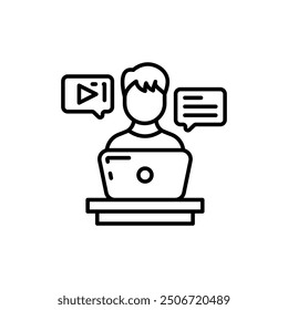 Content Creator Outline Icon, Vector illustration