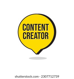 Content Creator Social Influencers Speech Icon Label Design Vector