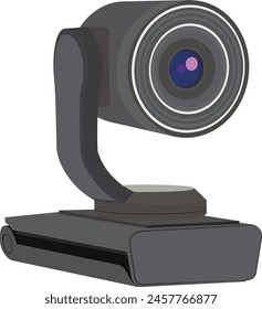 Content Creator webcam illustration for live streaming. Ideal for product design or packaging.