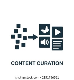 Content Curation icon. Monochrome simple Community icon for templates, web design and infographics