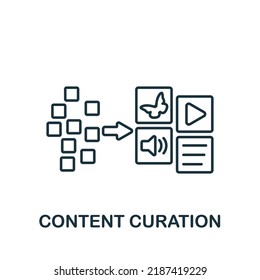 Content Curation icon. Monochrome simple Community icon for templates, web design and infographics