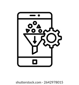 Content curation icon outline set sign