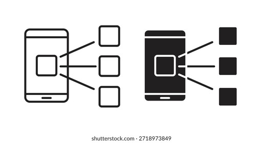 Icono de curación de contenido. Símbolo, ilustración del logotipo. conjunto de iconos gráficos