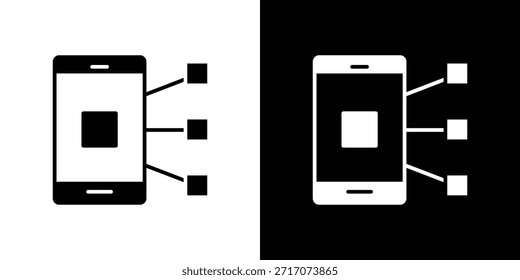 Diseño de silueta de Vector de iconos de curación de contenido. Ilustración de Diseño gráfico plano de Vector.