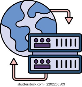 Content Delivery Network Concept, Proxy or anonymous VPN Vector Icon Design, Cloud Processing Symbol, Computing Services Sign, Web Services and Data Center stock illustration