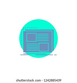 Content, design, frame, page, text Glyph Icon.