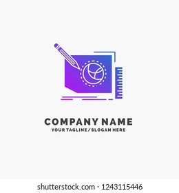 Content, design, frame, page, text Purple Business Logo Template. Place for Tagline.
