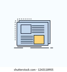 Content, design, frame, page, text Flat Icon. green and Yellow sign and symbols for website and Mobile appliation. vector illustration