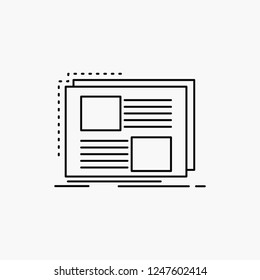 Content, design, frame, page, text Line Icon. Vector isolated illustration