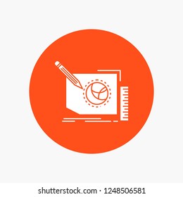 Content, design, frame, page, text White Glyph Icon in Circle. Vector Button illustration